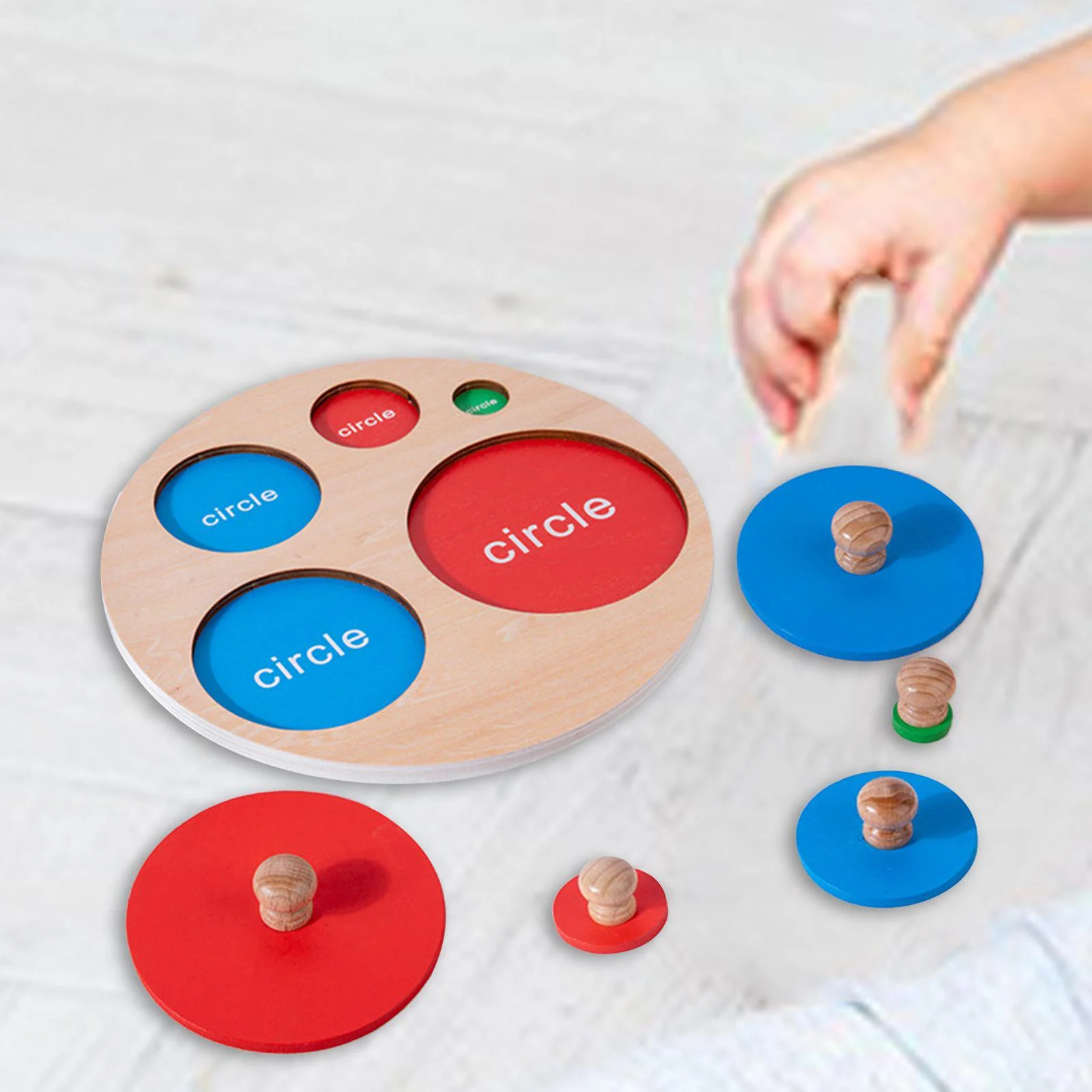 Geometric Wooden Shape Puzzle Plate - Image 2
