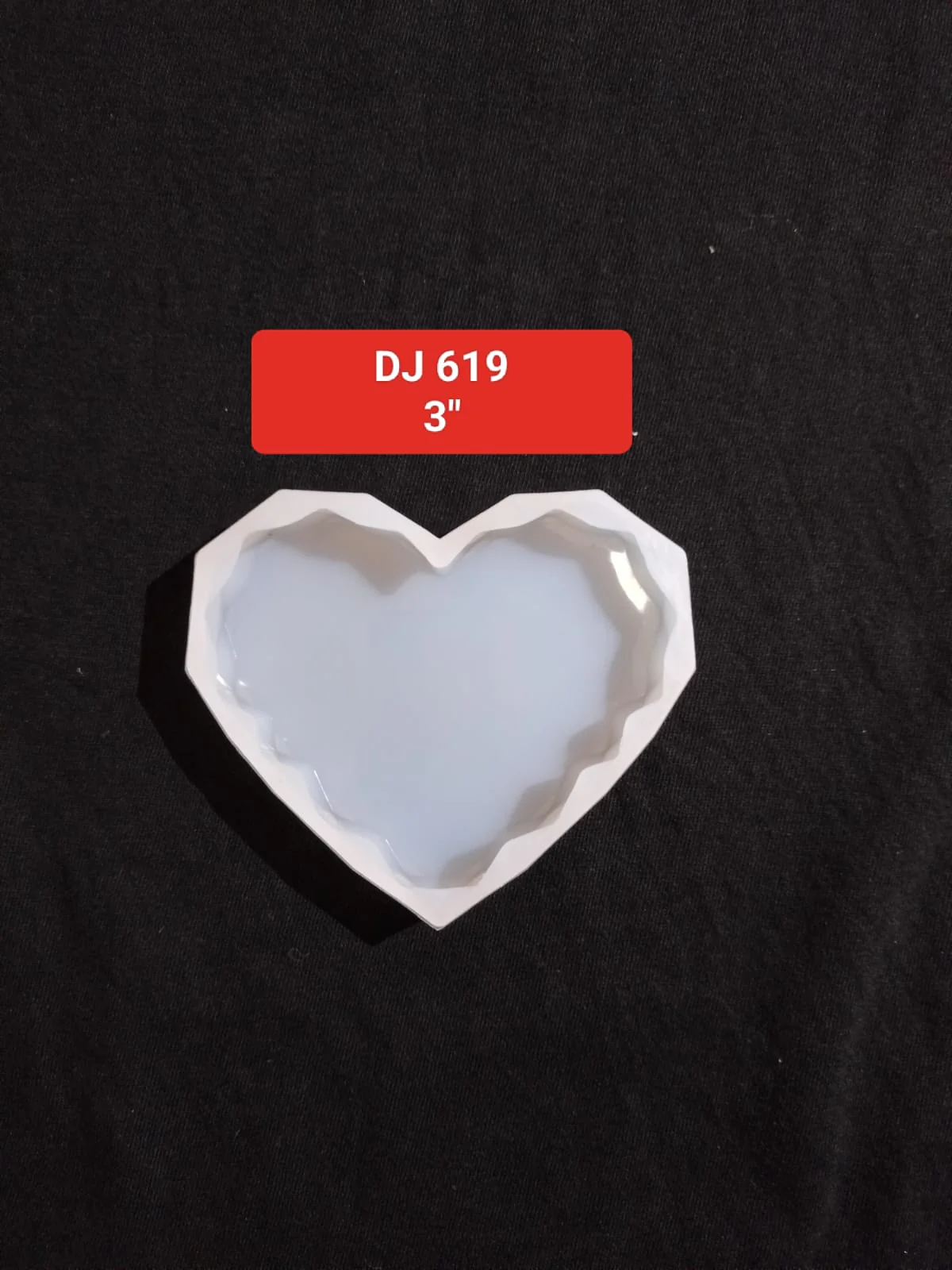 Heart Shape White Silicone Mold 3"