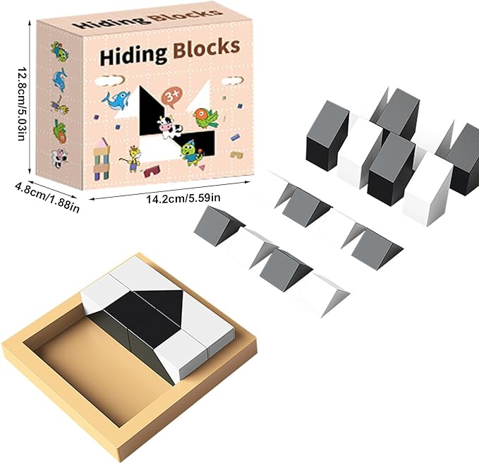 Hiding Blocks - Montessori Preschool Learning Enlightenment Jigsaw Puzzle - Image 3