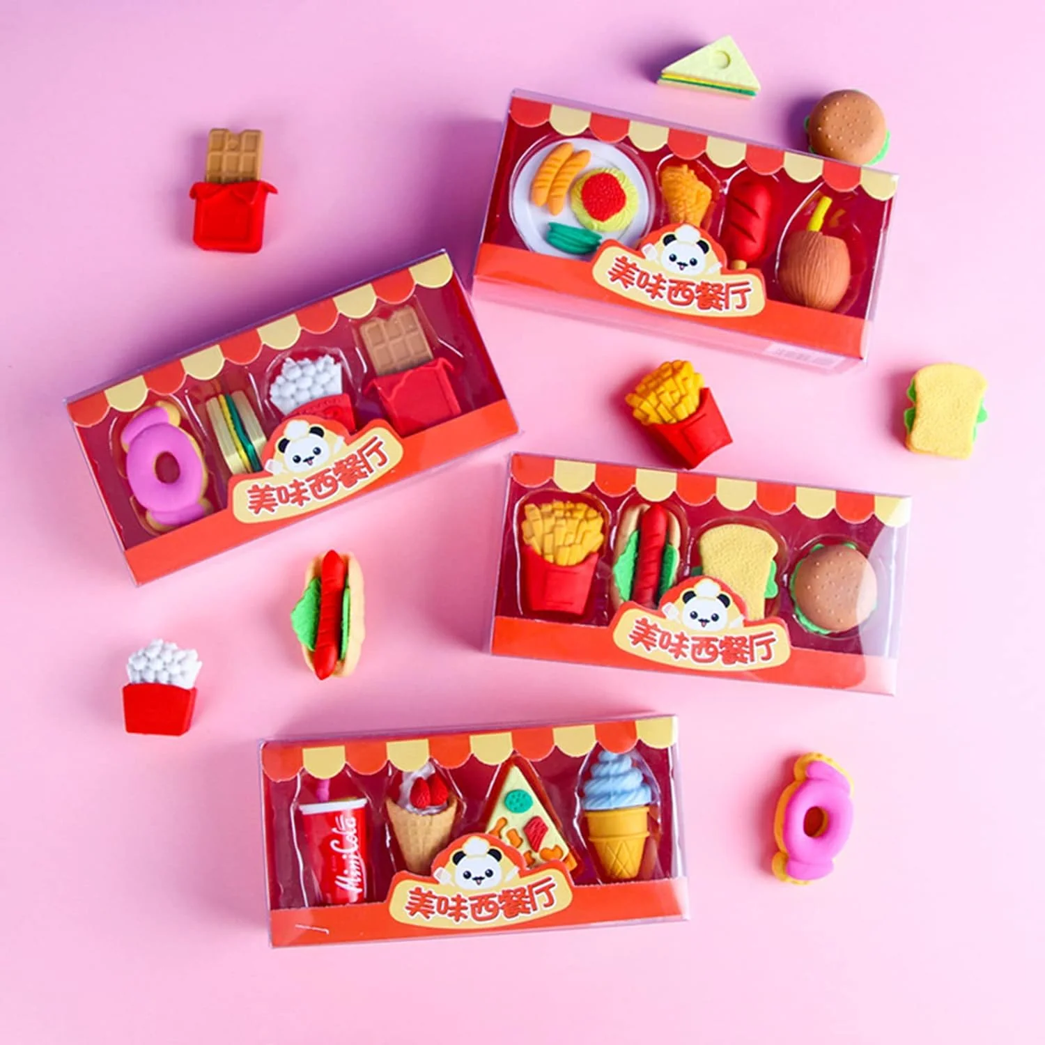 Junk Food Fancy Eraser for Kids Set of 4 - Image 2