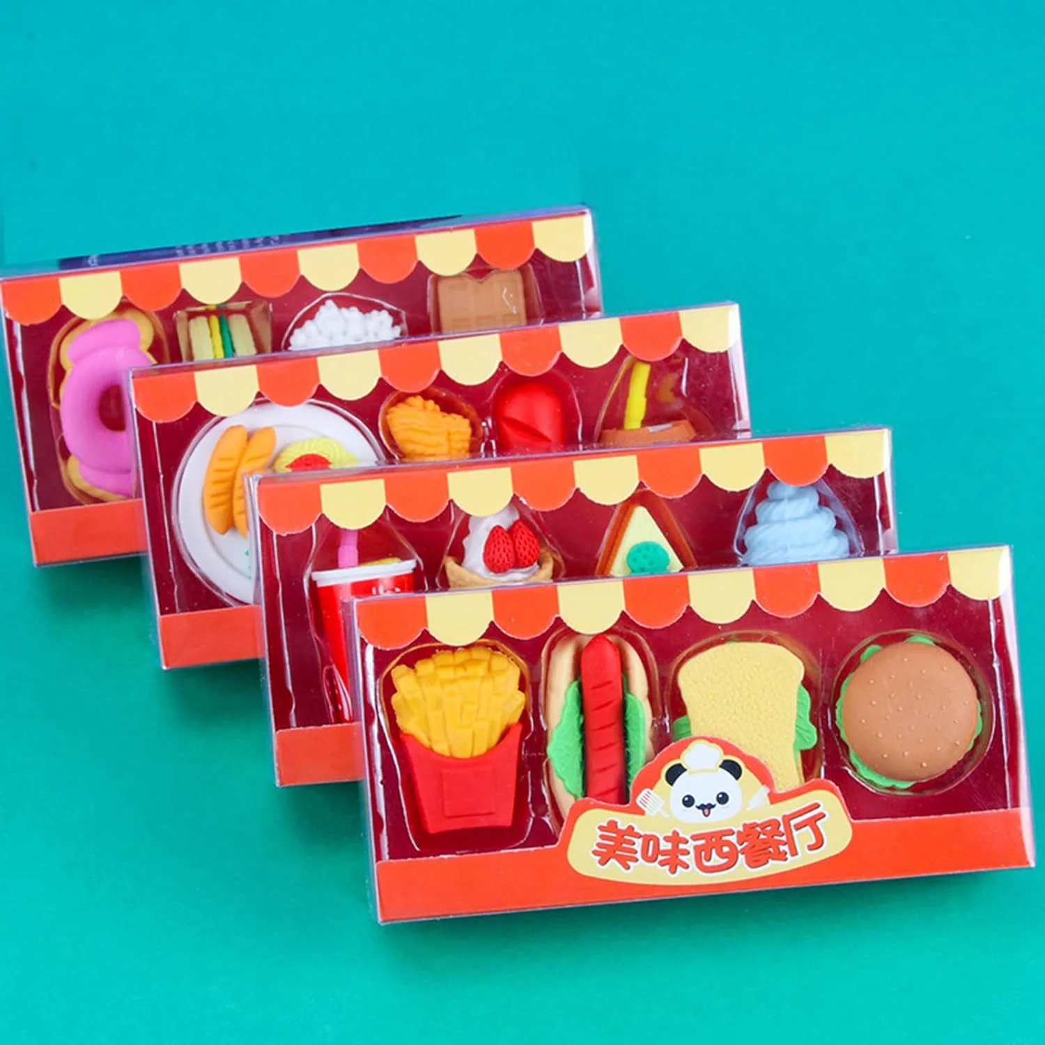 Junk Food Fancy Eraser for Kids Set of 4 - Image 3