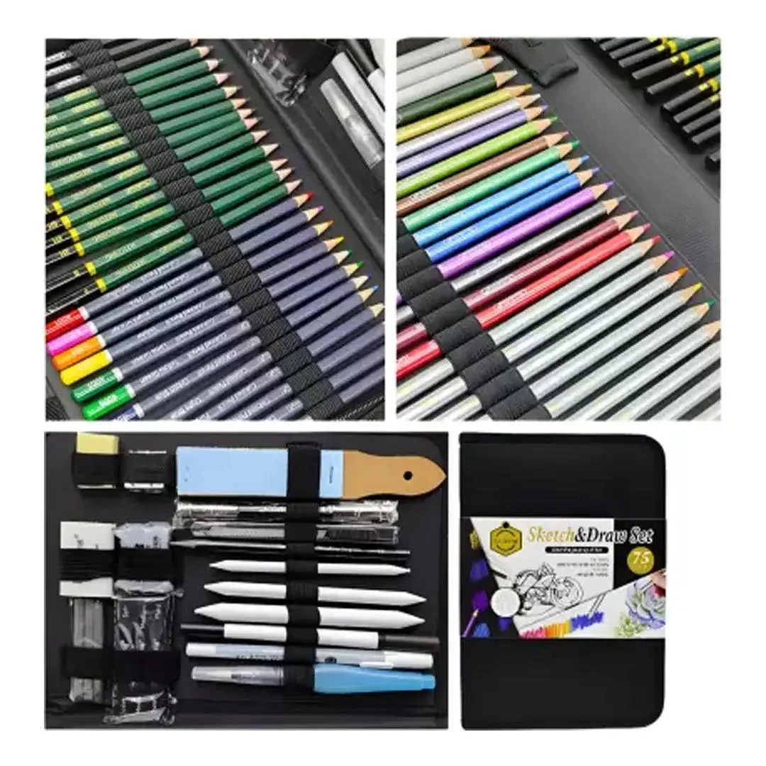 Keep Smiling 75 Pieces Professional Drawing Pencils and Sketching Pencil Set Kit for Artist - Image 4