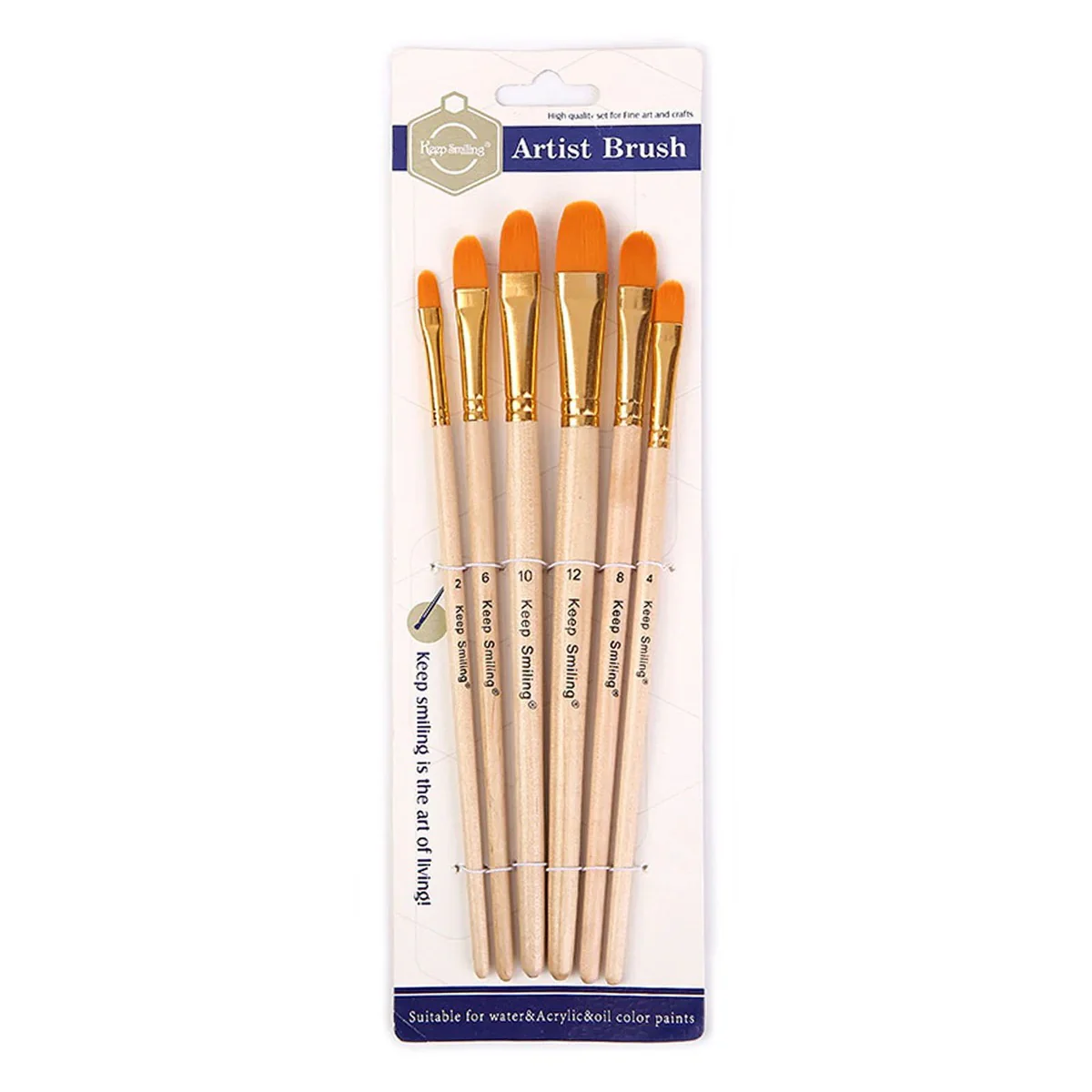 Keep Smiling Artist Brush Pack of 6 - Image 2
