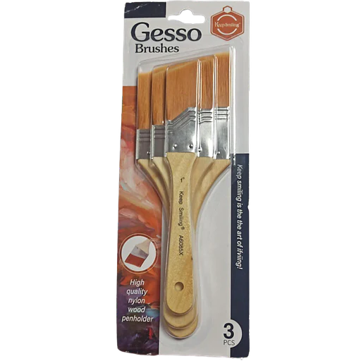 Keep Smiling Gesso Chisel Brush Set of 3