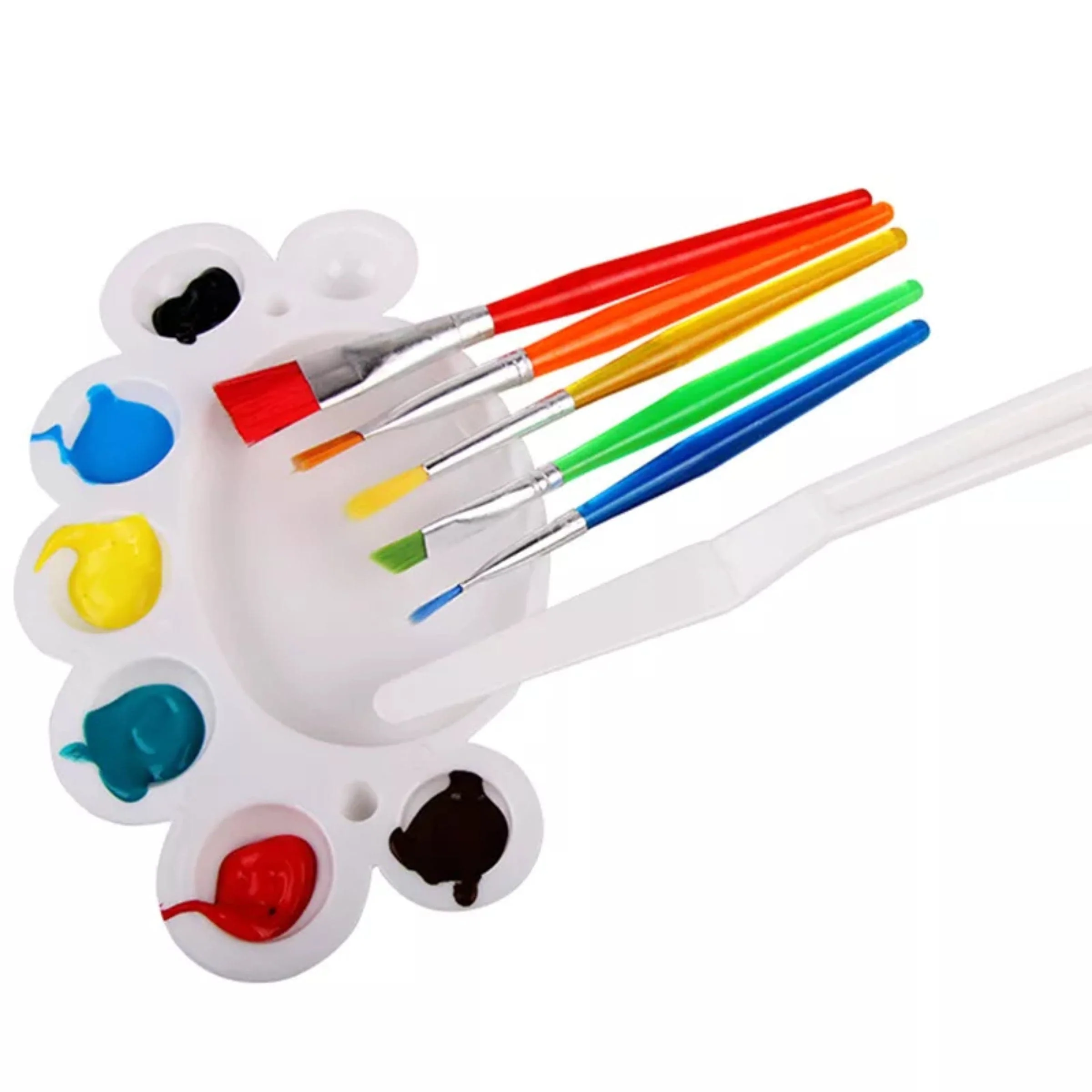 Keep Smiling Paint Palette Set With Brushes & Palette Knife ( 7Pcs ) - Image 2