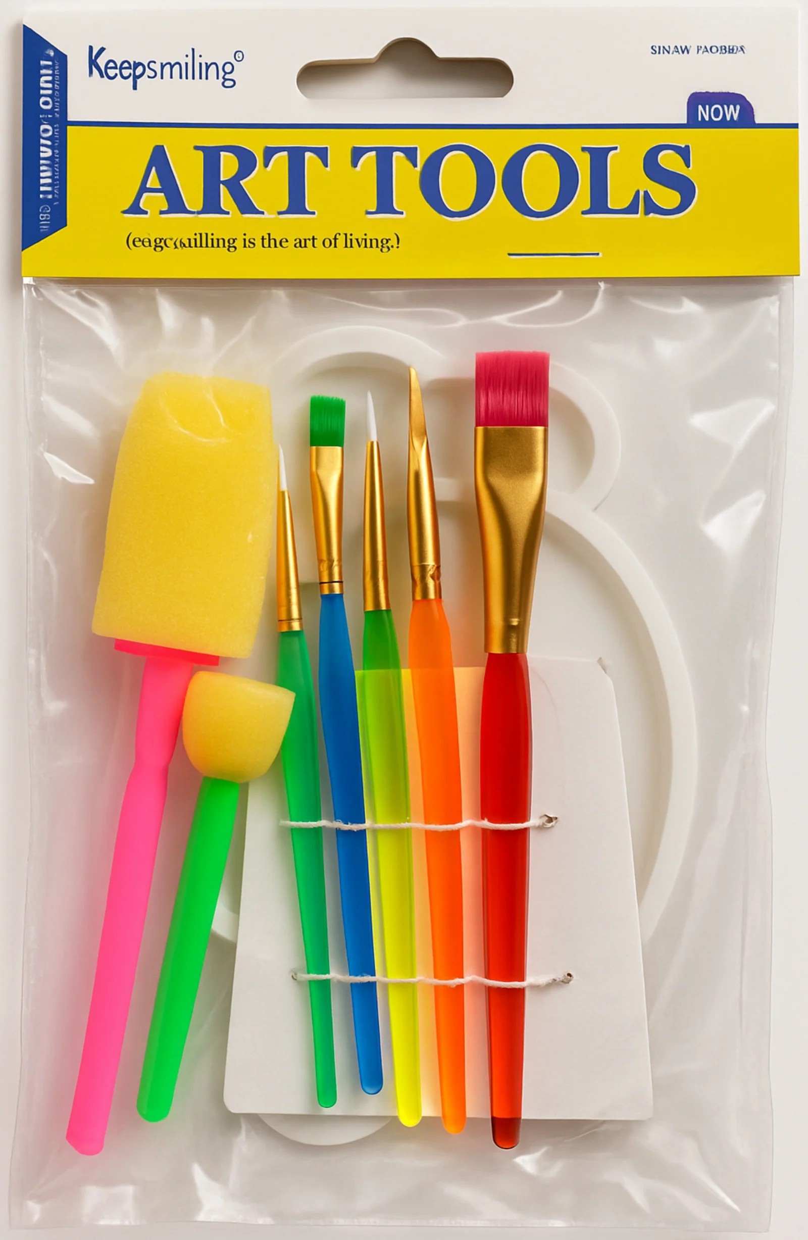 Keep Smiling Paint Palette Set With Brushes & Palette Knife ( 7Pcs ) - Image 4