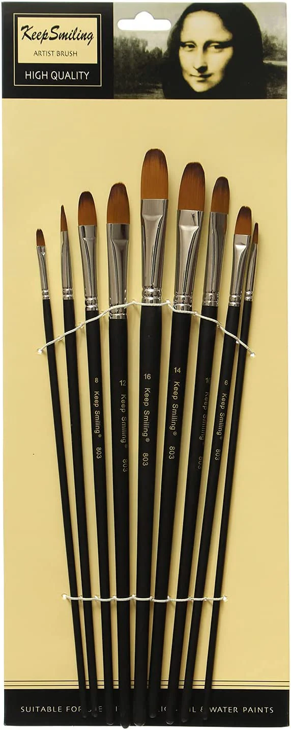 Keep Smiling Professional Artist Filbert Tip Paint Brush - Image 3