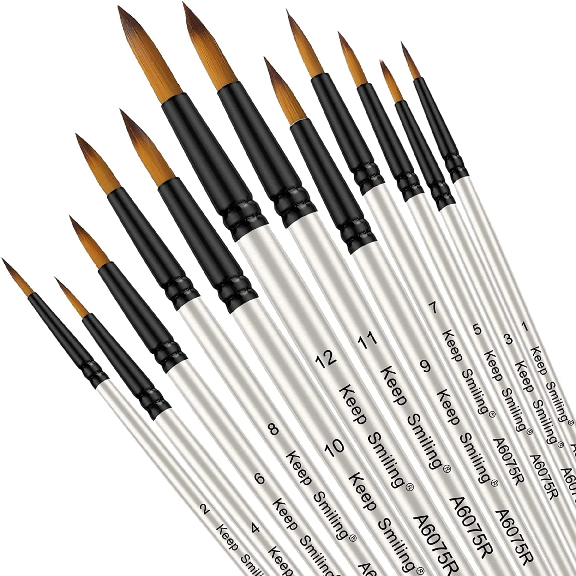 Keep Smiling Professional Round Tip Paint Brush Pack of 12 - Image 4