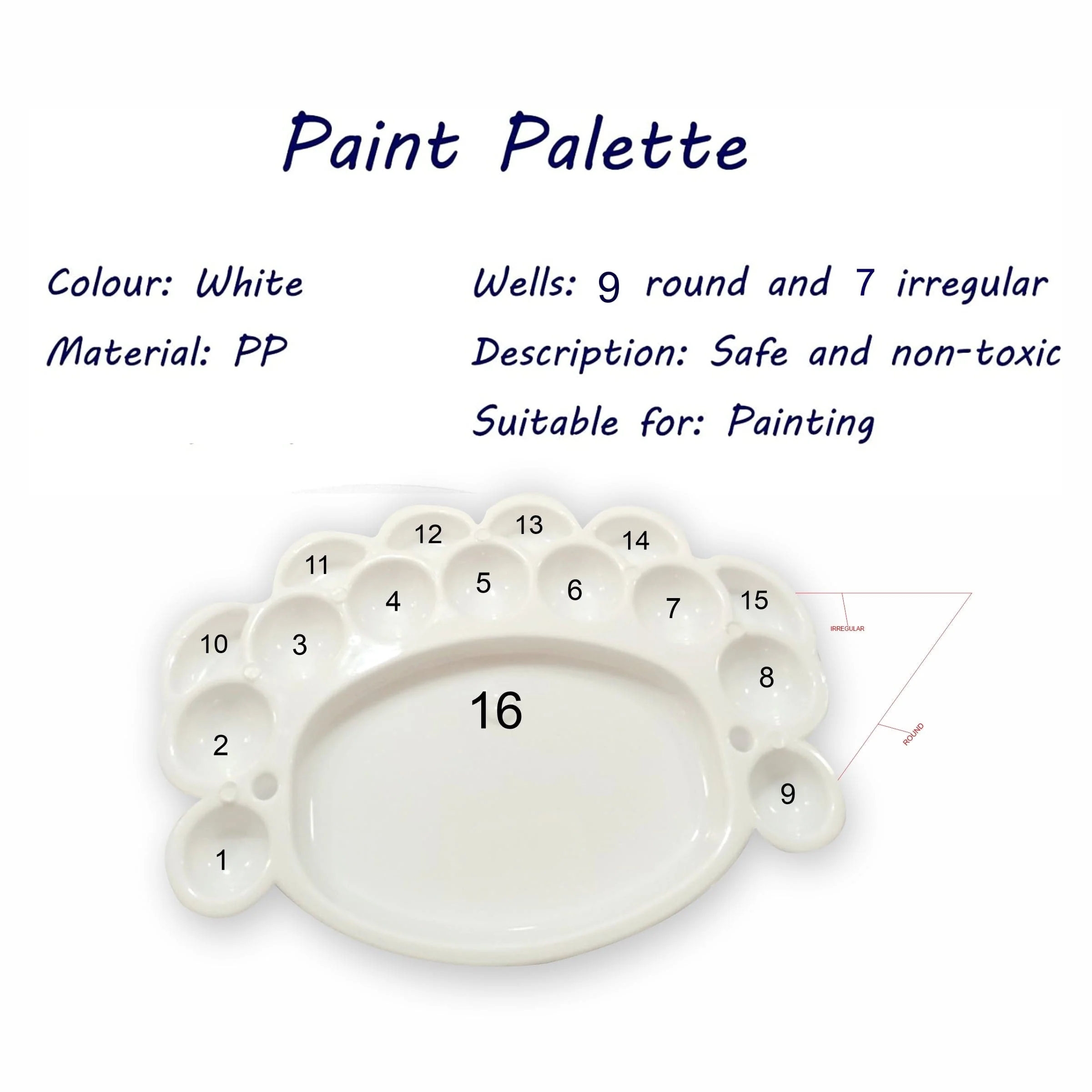 Kidco Plastic Paint Palette 16 Pot Small - Image 2