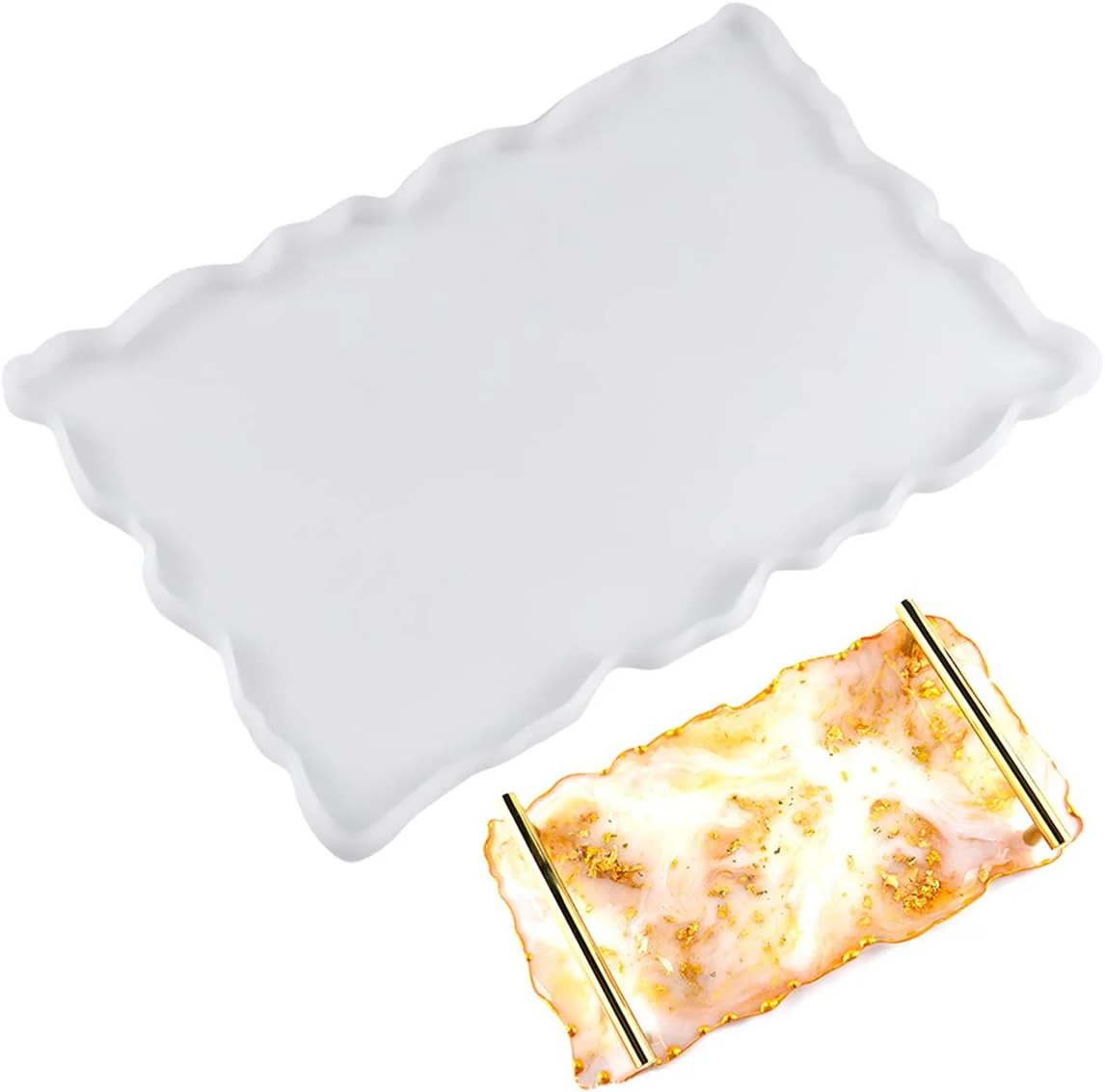 Large Rectangular Resin Silicone Mold With Irregular Edges - Image 3