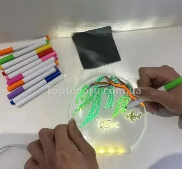 Led Light Up Board Magic LED Note Board With 7-Color Pens - Image 2