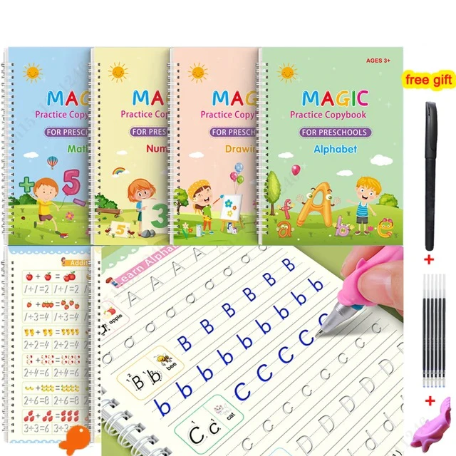 Magic Reusable Practice Copybook for Kids Pack of 4 - Image 4