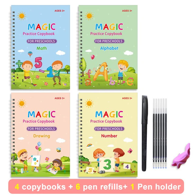 Magic Reusable Practice Copybook for Kids Pack of 4 - Image 5