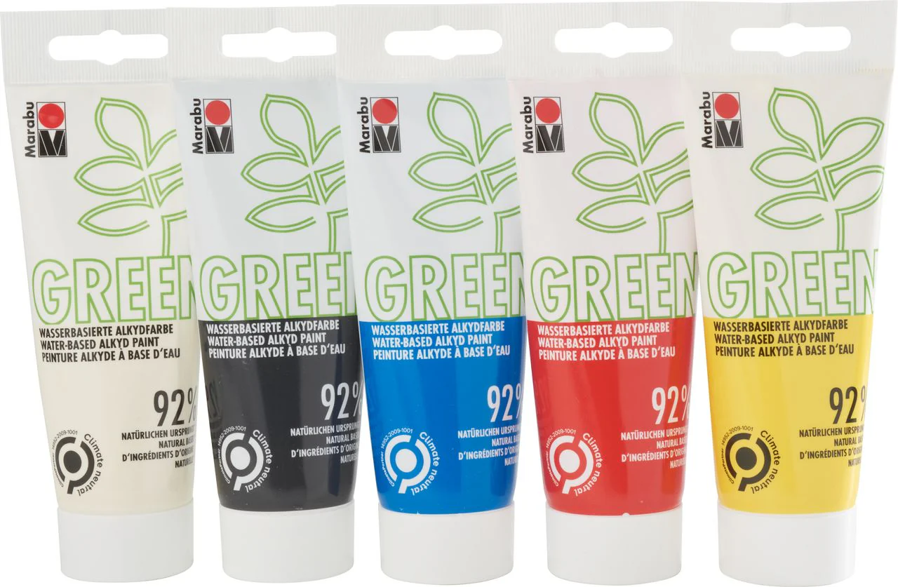 Marabu Green Water-Based Alkyd-Paint Set BASIC