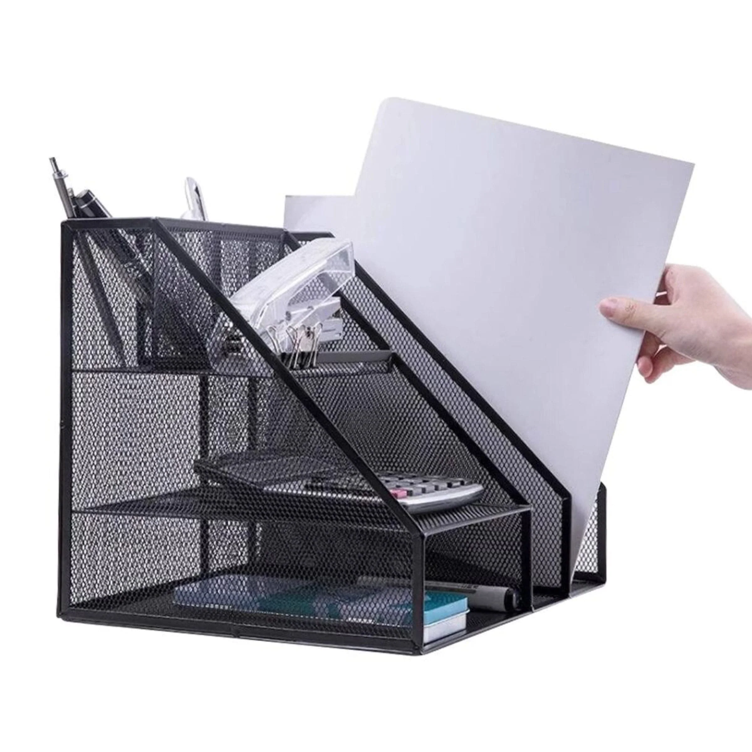 Metal Desk Cabinet File Rack Organizer - Image 2