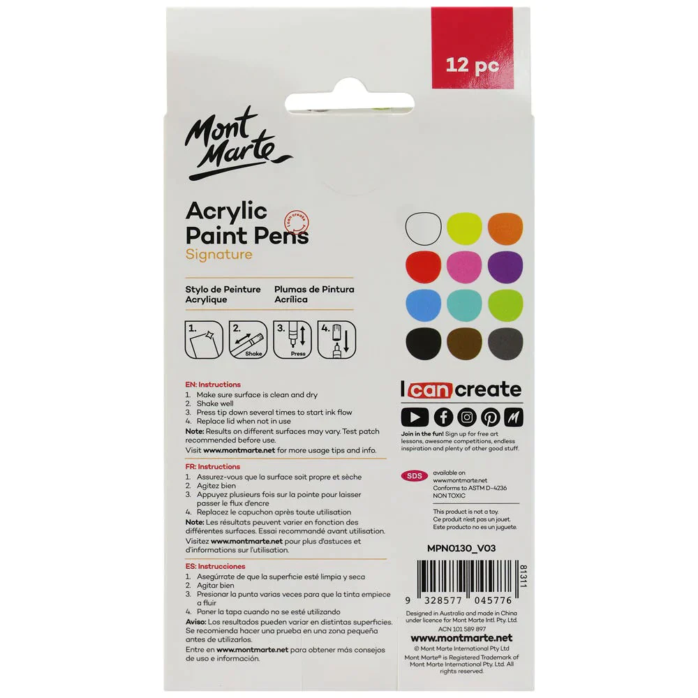 Mont Marte Acrylic Paint Pens Broad Tip - Image 5