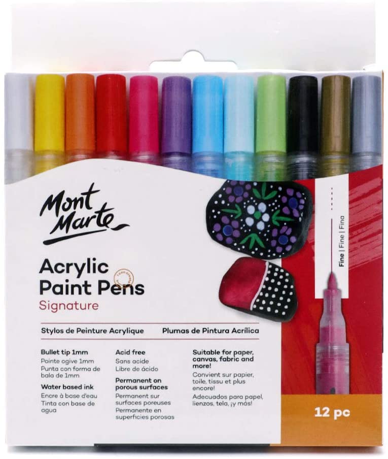 Mont Marte Acrylic Paint Pens Pack Of 12 - Image 5