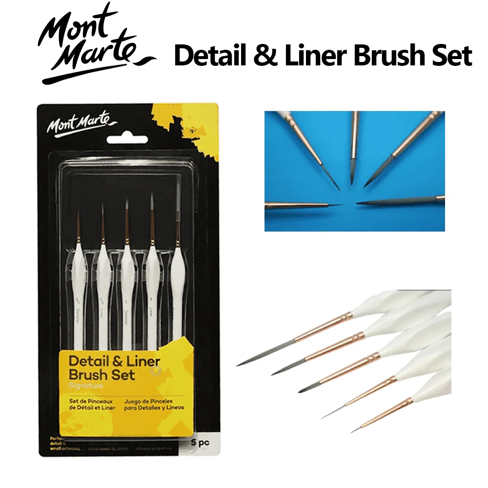 Mont Marte Detail & Liner Brush Set of 5 - Image 2