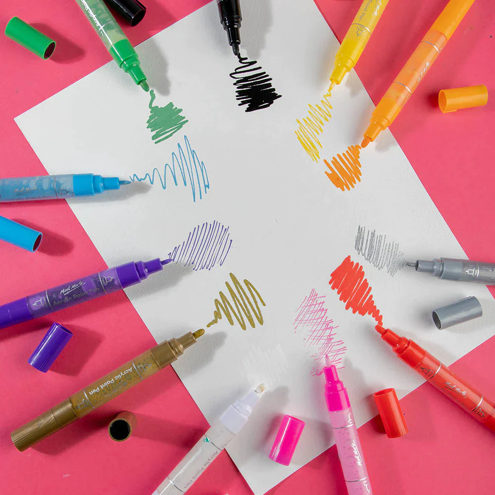 Mont Marte Dual Tip Acrylic Paint Pens Signature Set of 12 - Image 2