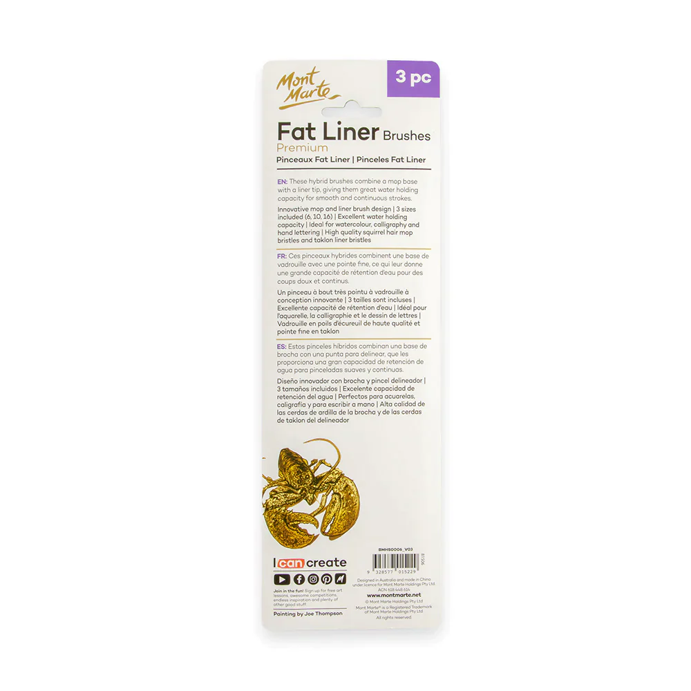 Mont Marte Fat Liner Brush Squirrel Set Of 3 - Image 8