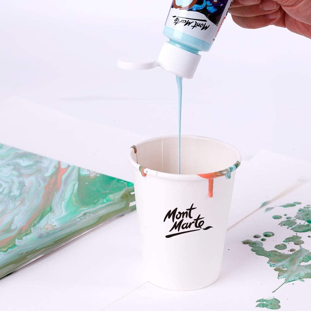Mont Marte Pouring Acrylic Paint Set Premium 4pc x 60ml - Image 2