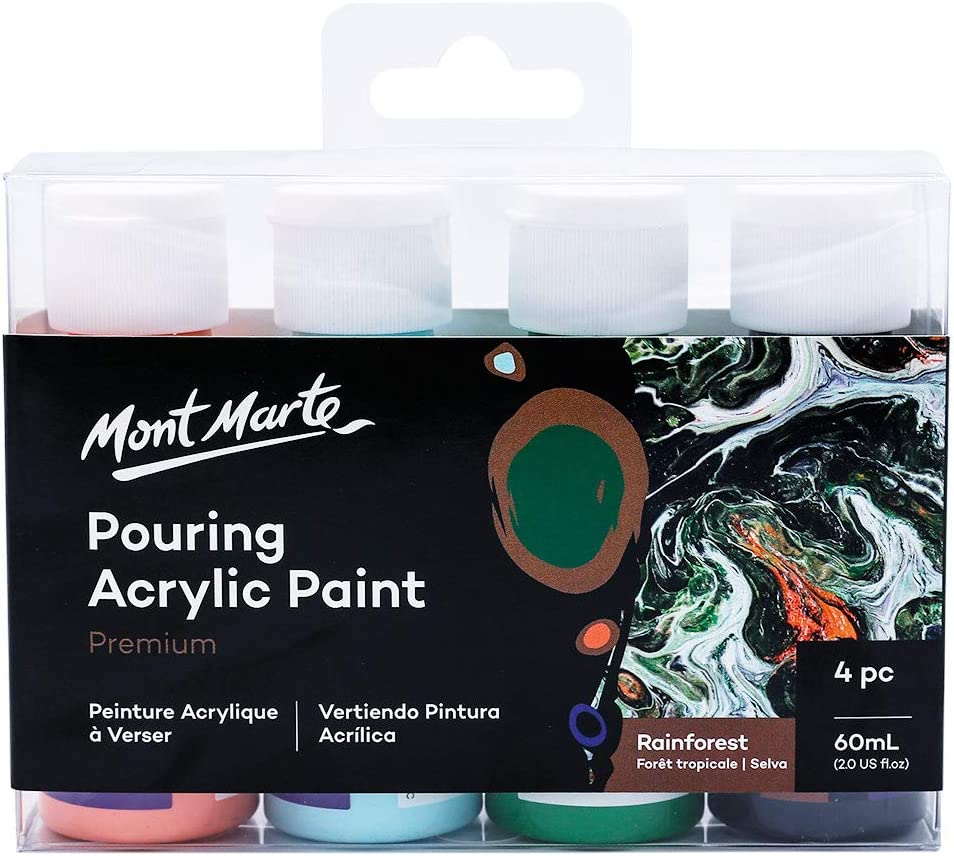 Mont Marte Pouring Acrylic Paint Set Premium 4pc x 60ml - Image 4