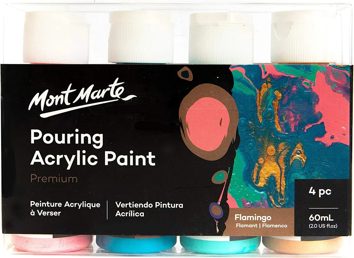 Mont Marte Pouring Acrylic Paint Set Premium 4pc x 60ml - Image 5