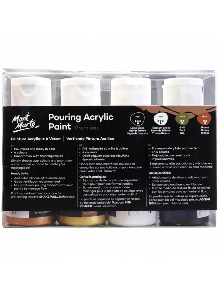 Mont Marte Premium Pouring Acrylic Paint 60ml Set Of 4 Celestial - Image 5