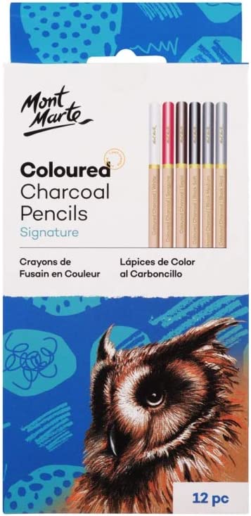 Mont Marte Signature Coloured Charcoal Pencils Pack Of 12 - Image 2