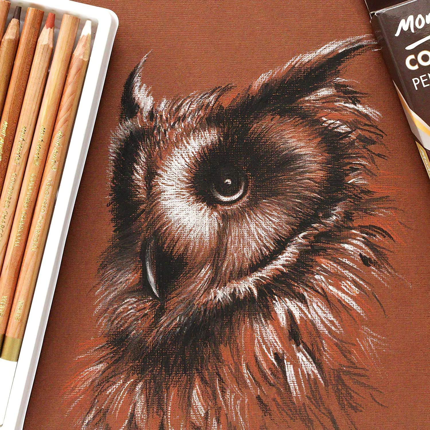 Mont Marte Signature Coloured Charcoal Pencils Pack Of 12 - Image 3
