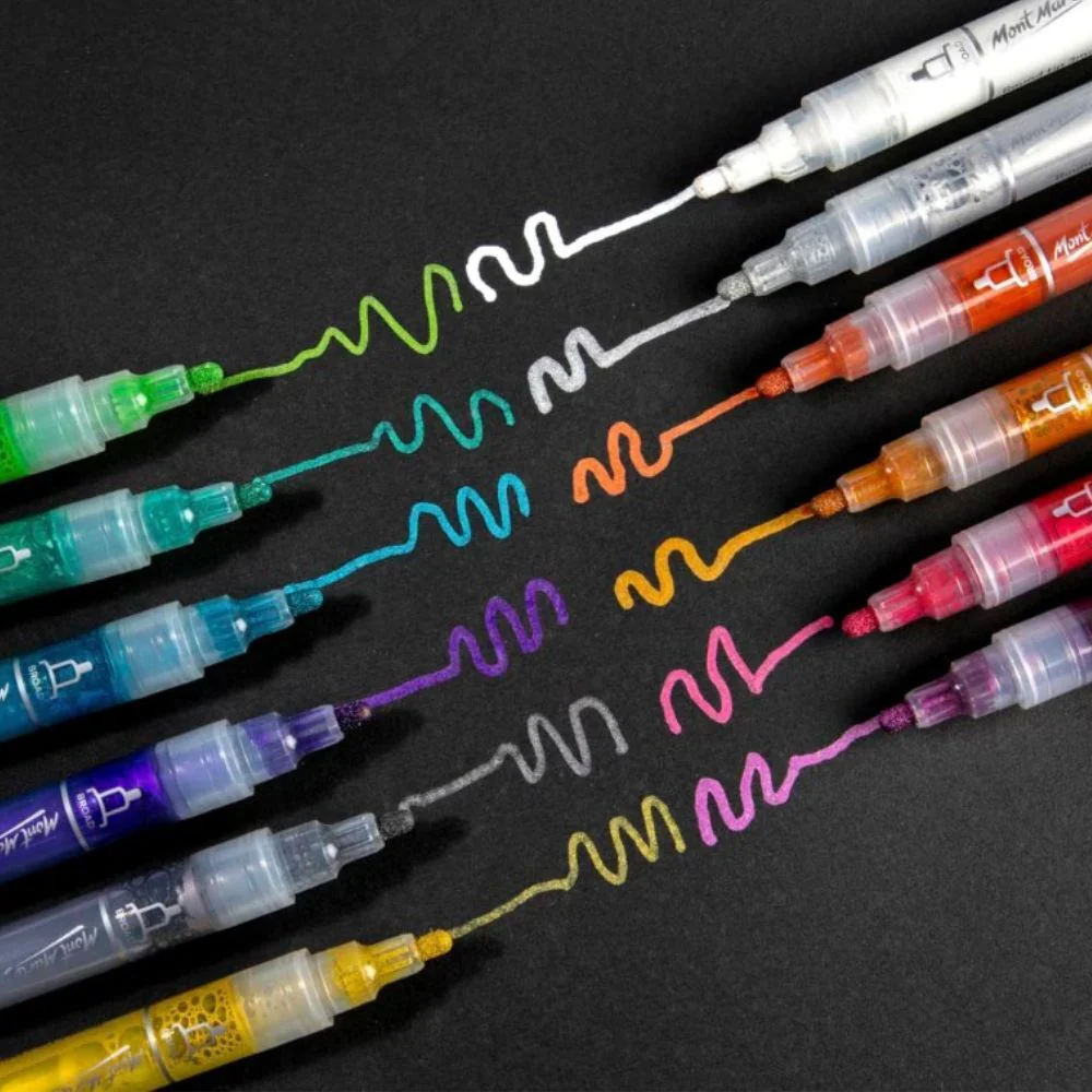 Mont Marte Signature Metallic Acrylic Paint Pen Set of 12 - Image 3