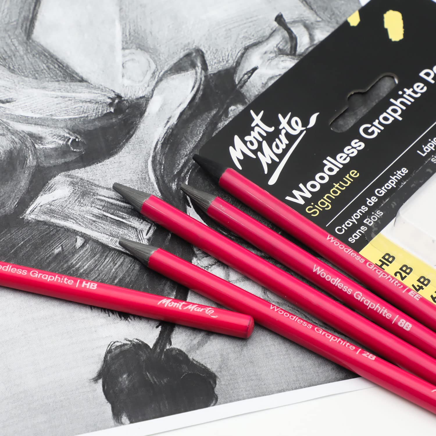 Mont Marte Signature Woodless Graphite Pencils 6pc - Image 4