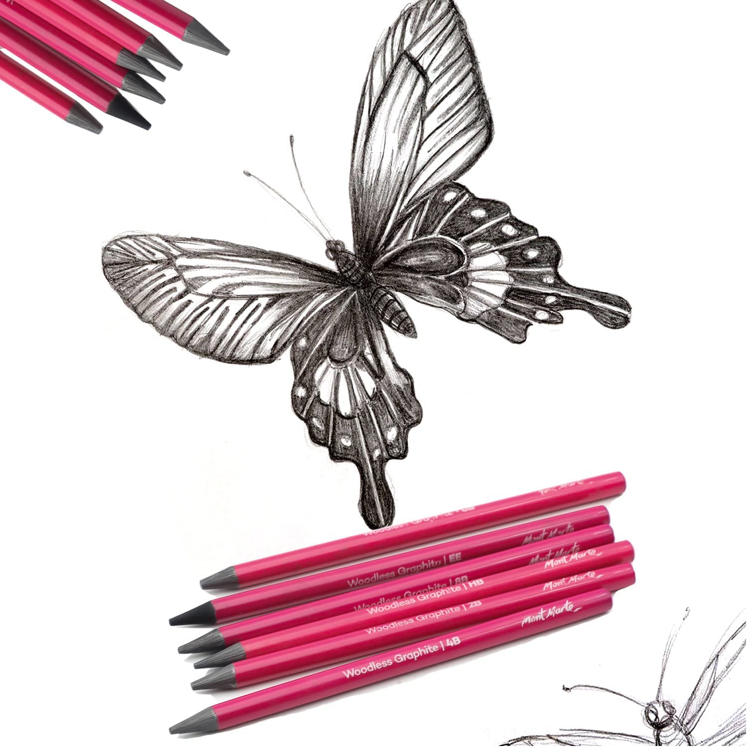 Mont Marte Signature Woodless Graphite Pencils 6pc - Image 5