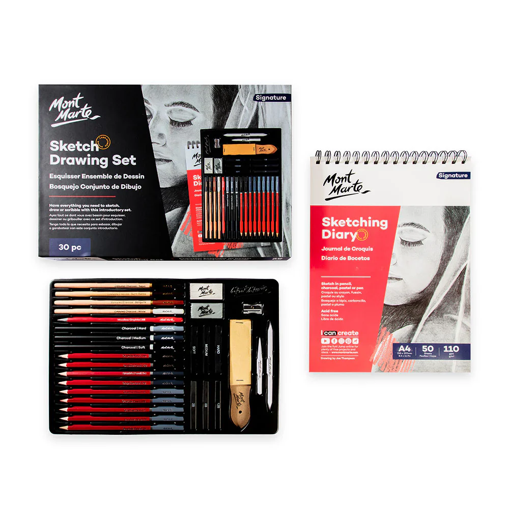 Mont Marte Sketch Drawing Set - 30 pcs - Image 3