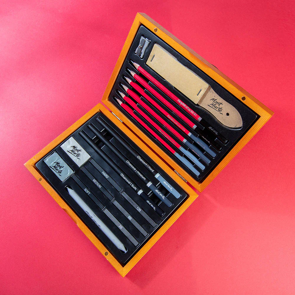 Mont Marte Sketching Set in Wooden Box Signature 20pc - Image 2