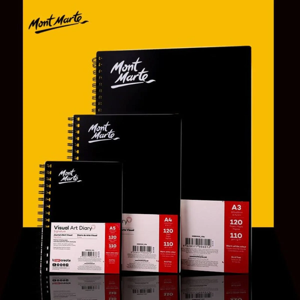 Mont Marte Spiral Visual Art Diary Sketchbook 120 Pages