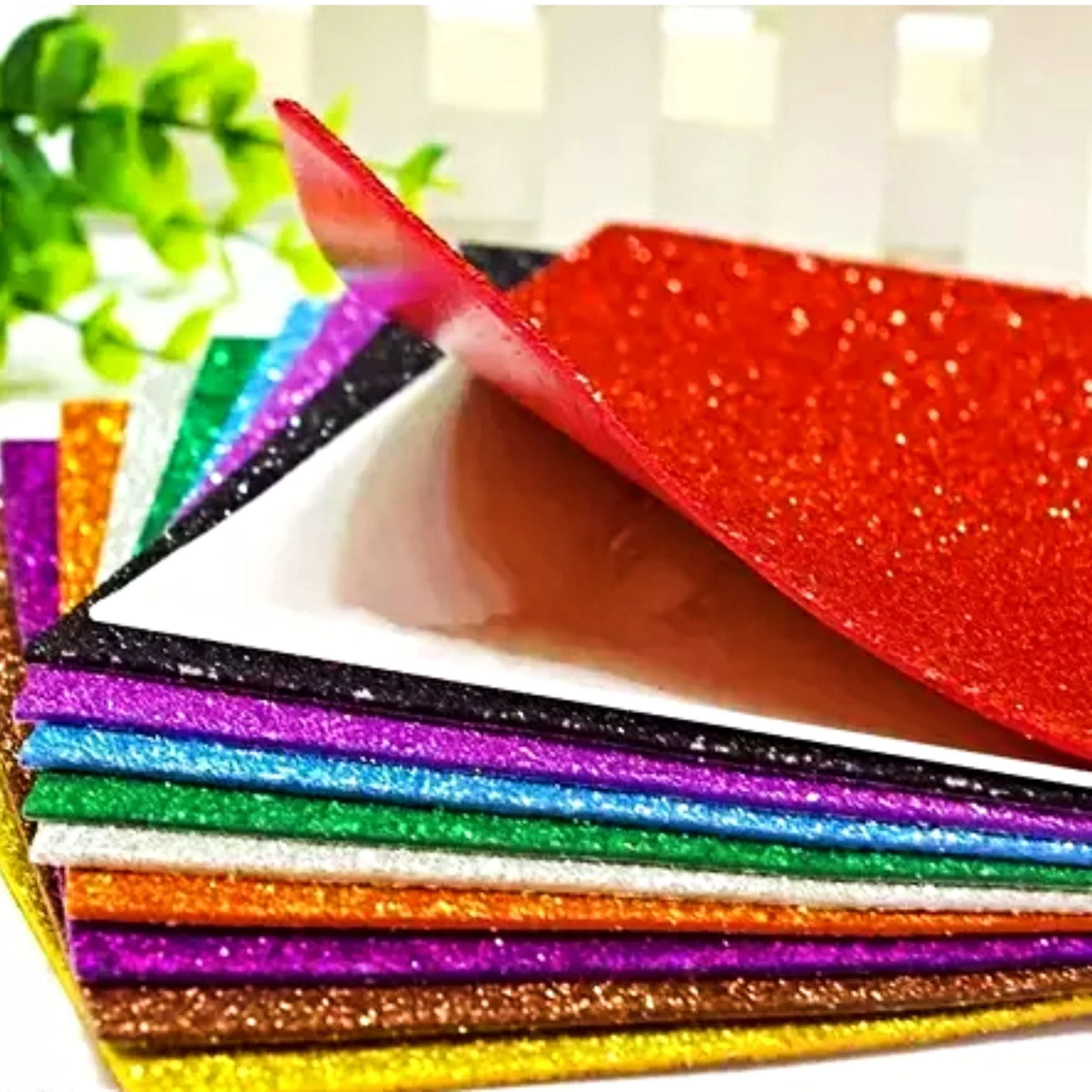 Multicolor Foaming Glitter Sheets A4 Size Pack of 10 - Image 3