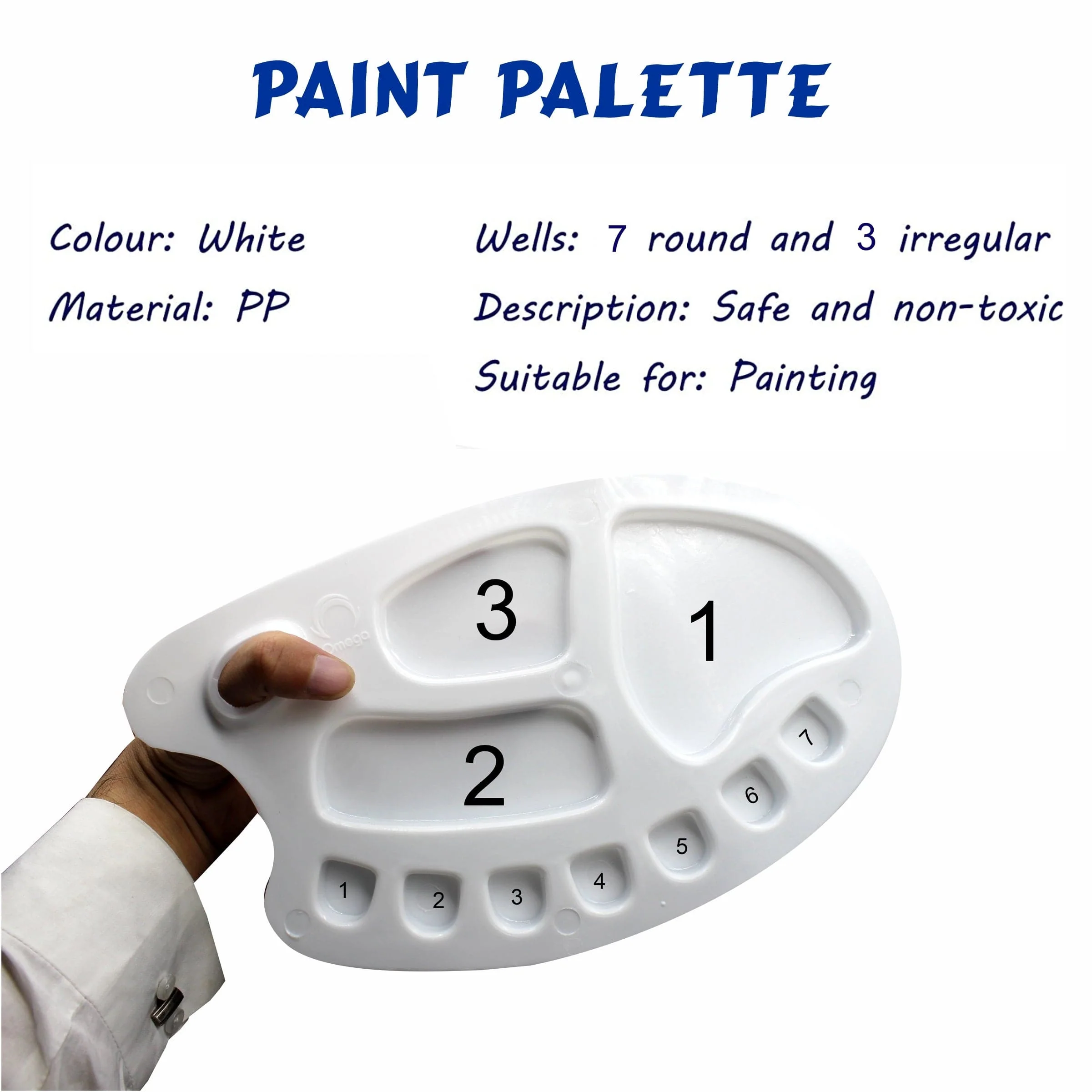 Omega Plastic Paint Palette 10 Pot Large - Image 2