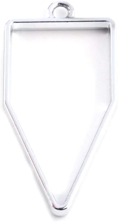 Pandat Alloy Polygon Open Back Bezel Pendants Rack Plating 45x22x3.5mm Hollow Mold Frame Pendants for DIY Resin Pressed Flower Jewelry 1pc - Image 3