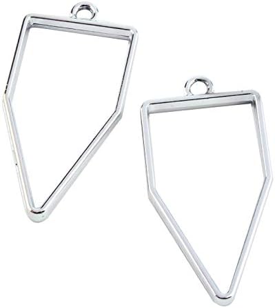 Pandat Alloy Polygon Open Back Bezel Pendants Rack Plating 45x22x3.5mm Hollow Mold Frame Pendants for DIY Resin Pressed Flower Jewelry 1pc - Image 4