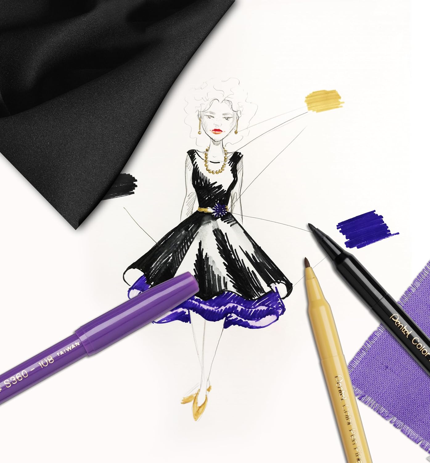 Pentel Arts Color Pen Marker Set - Image 4