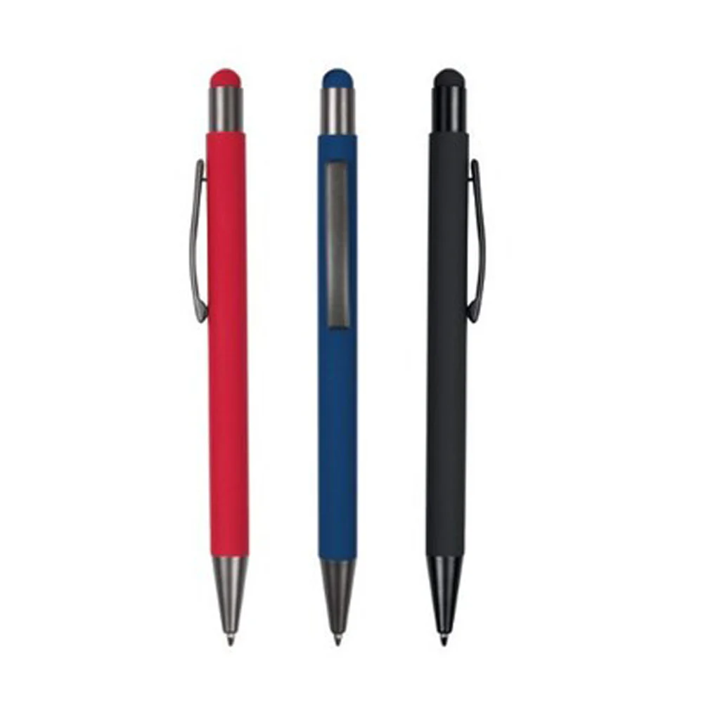 Premium Rubberized Metal Ball Pen With Stylus 1pc - Image 2