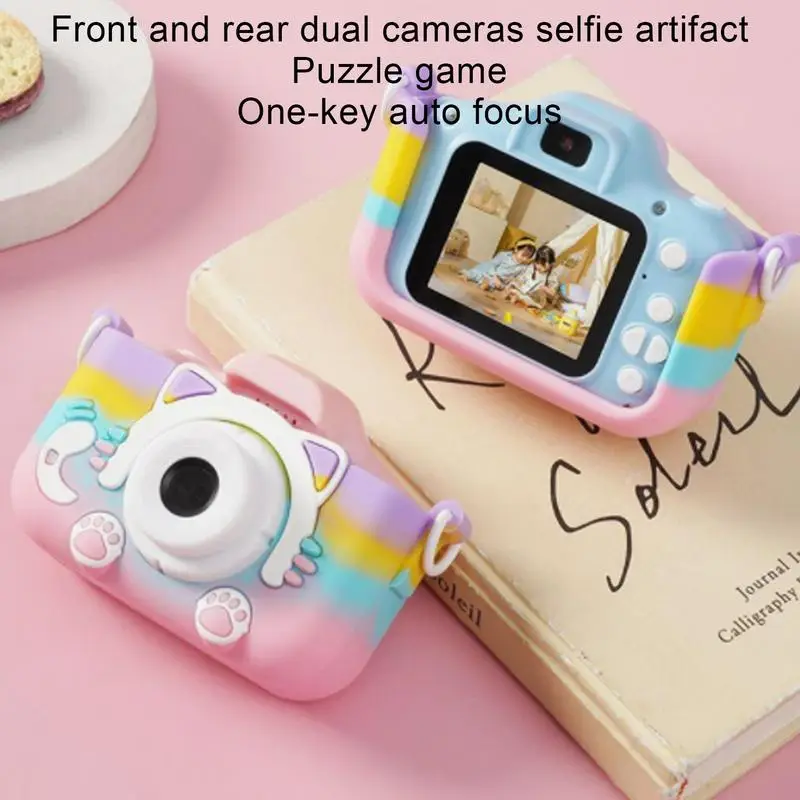Rainbow Color Cartoon Kids Digital Instant Dual Camera - Image 4