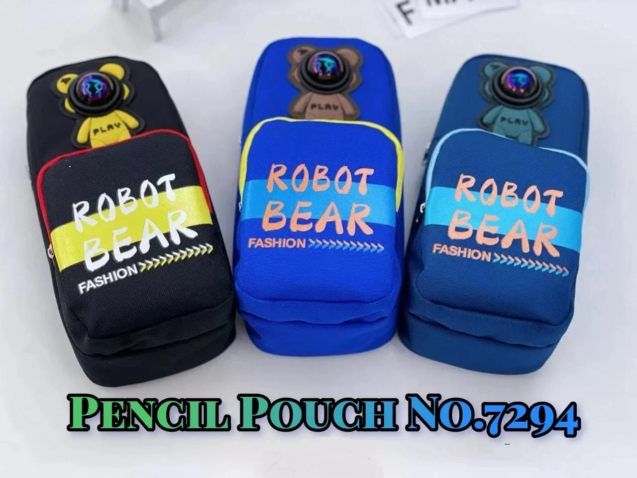 Robot Bear Pencil Pouch With Light for Kids - Image 2
