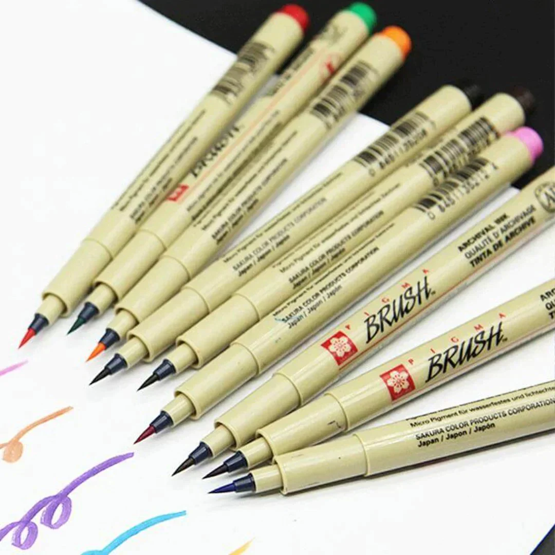 Sakura Pigma Color Brush Pen Set Of 8 Piece - Image 3