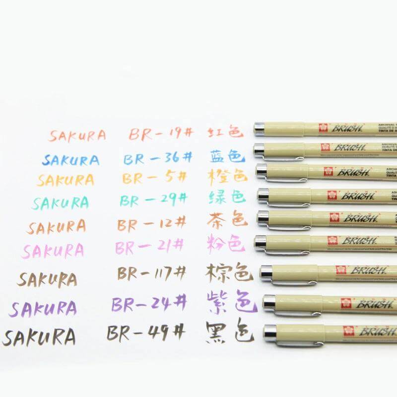 Sakura Pigma Color Brush Pen Set Of 8 Piece - Image 4