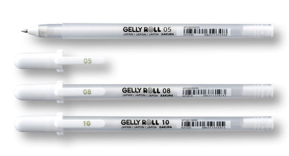 Sakura White Gelly Roll Gel Pen Pack of 3 - Image 2