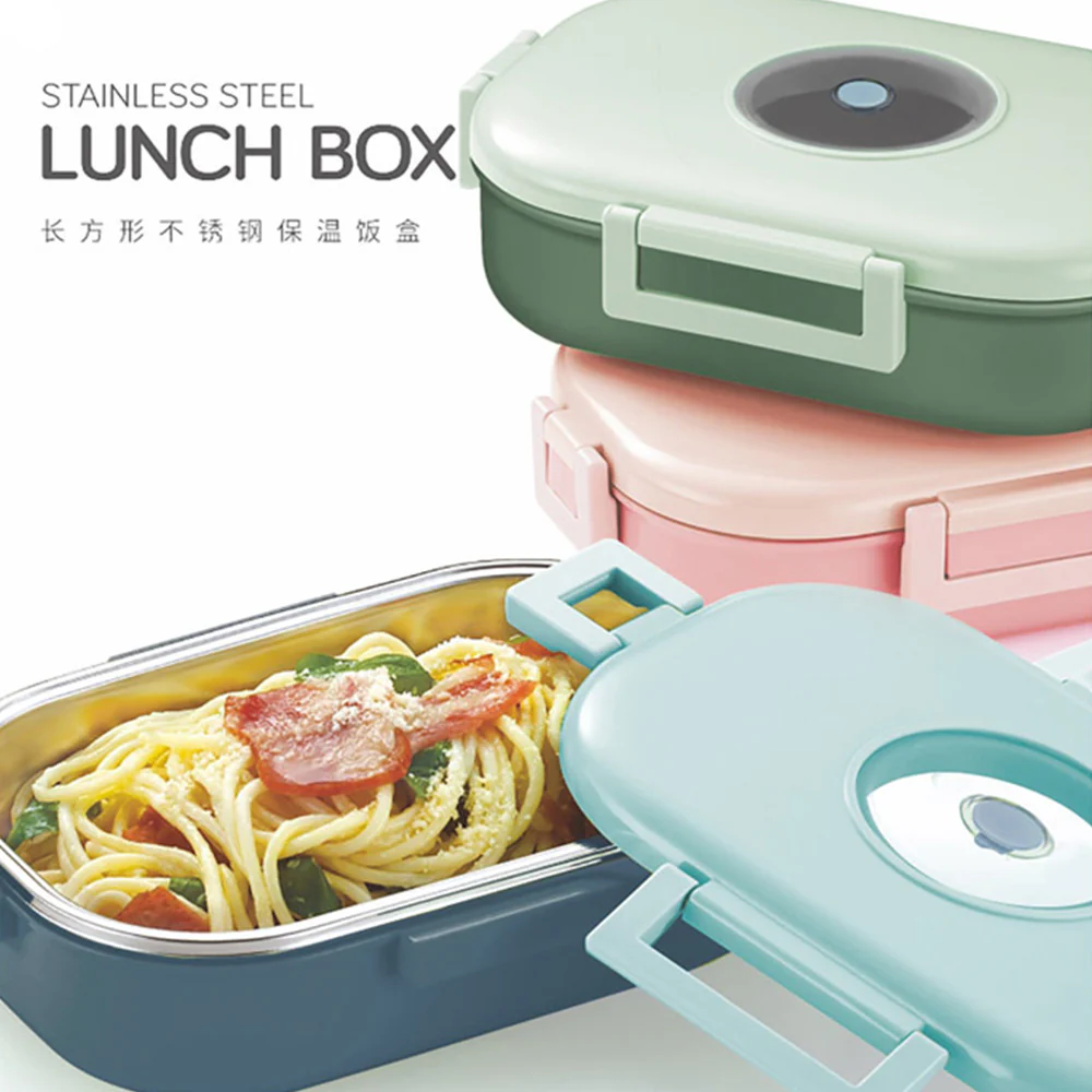 School Lunch Box stainless steel with four side safety lock 710ML