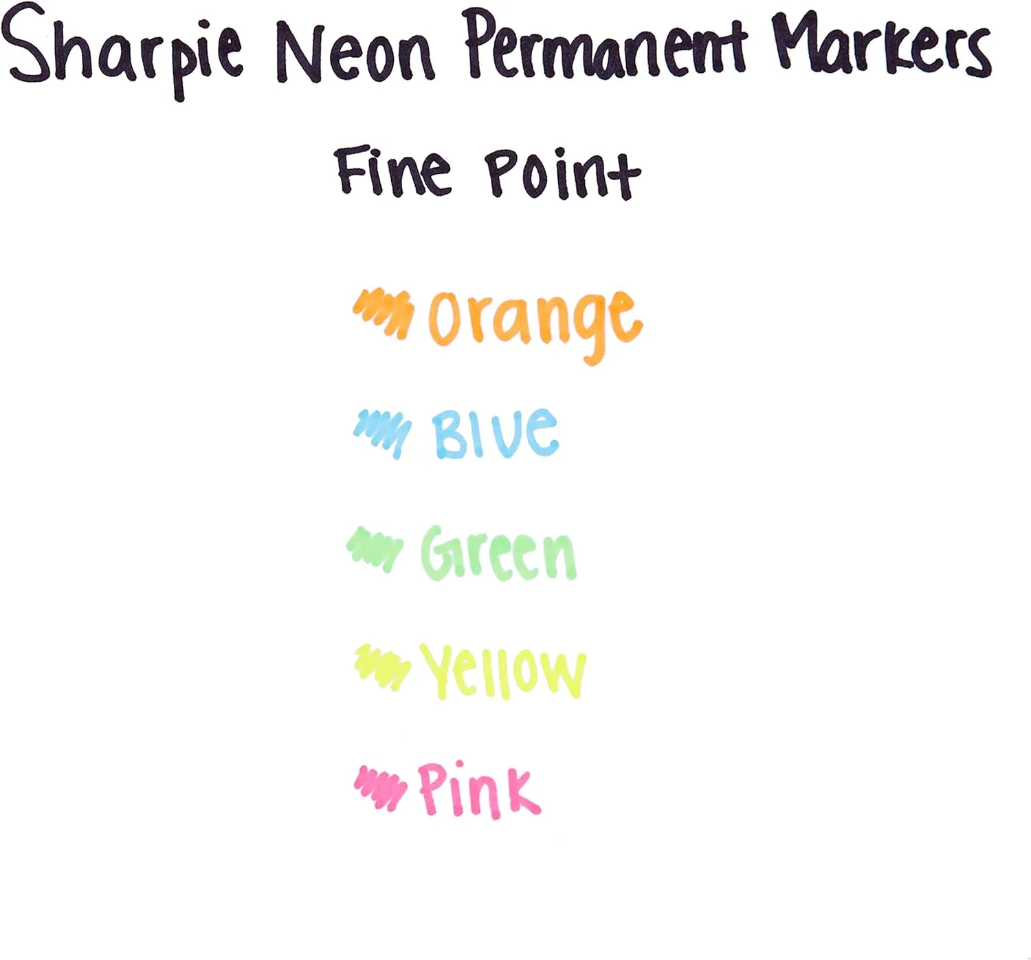 Sharpie Neon Fine Point Permanent Markers Pack of 5 (1860443) - Image 4