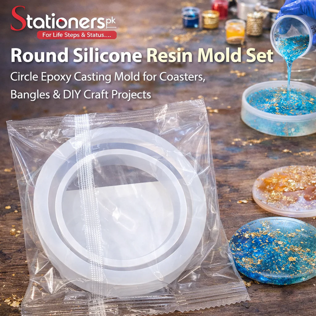 Silicone Mold Bangle DJ-144 – White Round Epoxy Casting Mold for Bangles, Coasters & DIY Resin Crafts - Image 4
